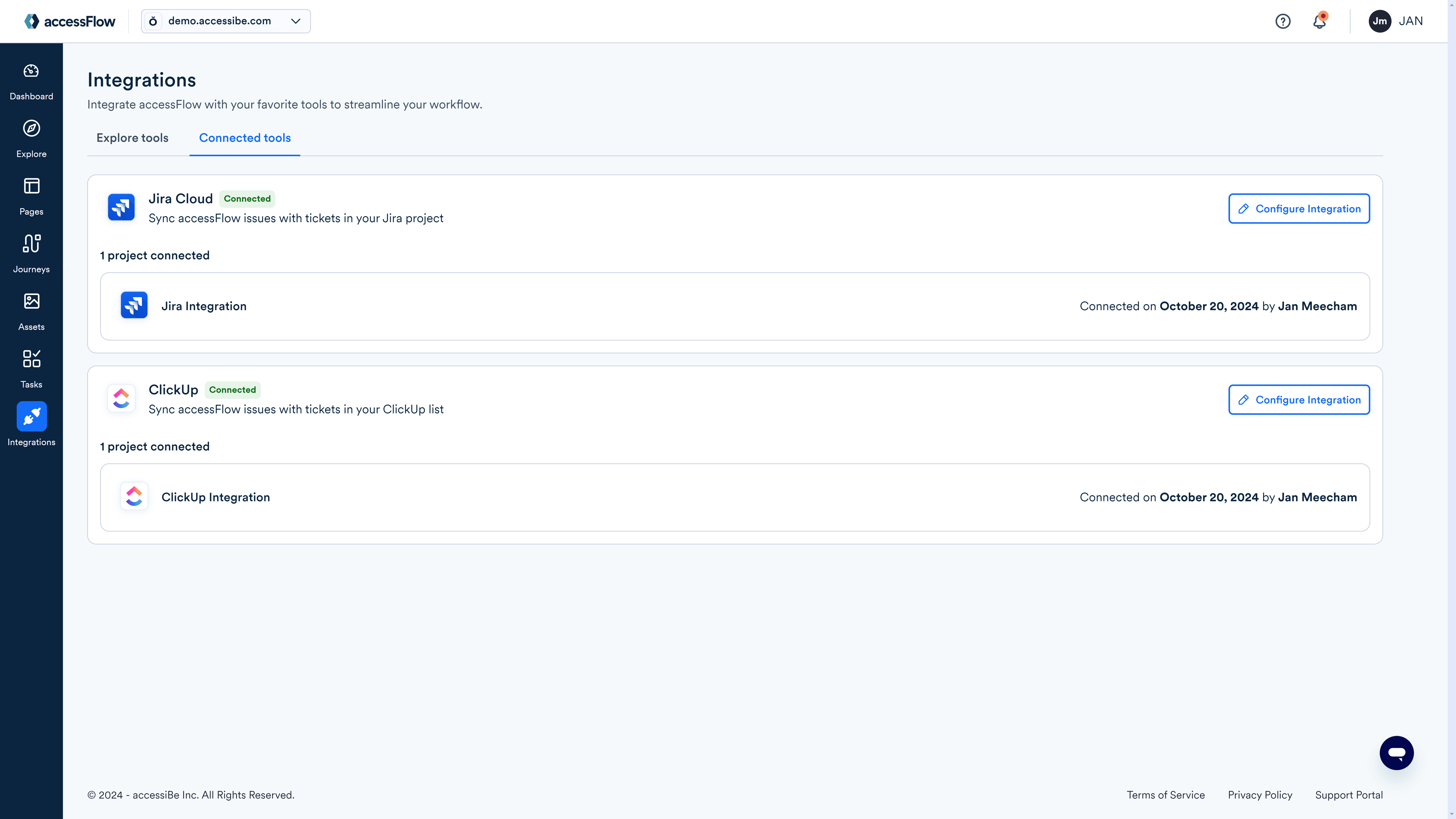 Screenshot of Asana configuration